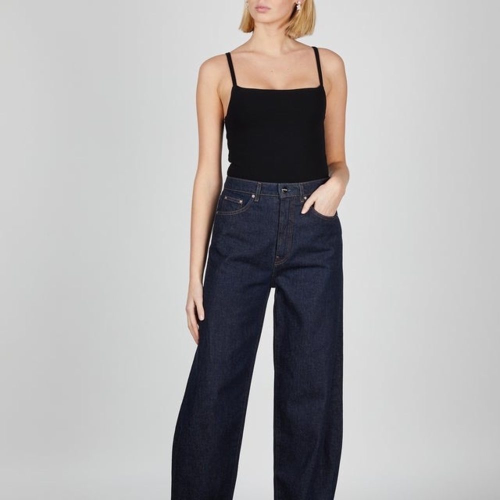 Totême Black Slim Strap Bodysuit